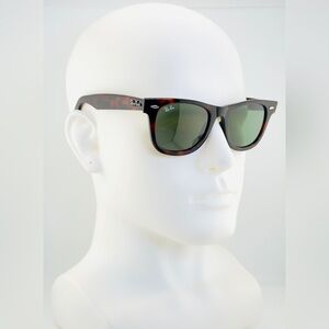 Ray-Ban Sunglasses RB2140 Original Wayfarer Tortoise Frame Green Lenses 50mm